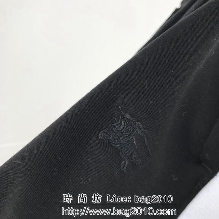 BURBERRY巴寶莉 18秋冬新款 兩側黑白撞色拼接 騎士刺繡衛褲 ydi1203